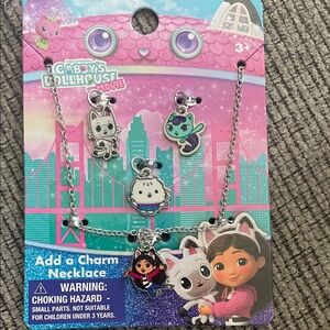 Gabby's Dollhouse Kids' Pink Charm Necklace with Cute Character Charms